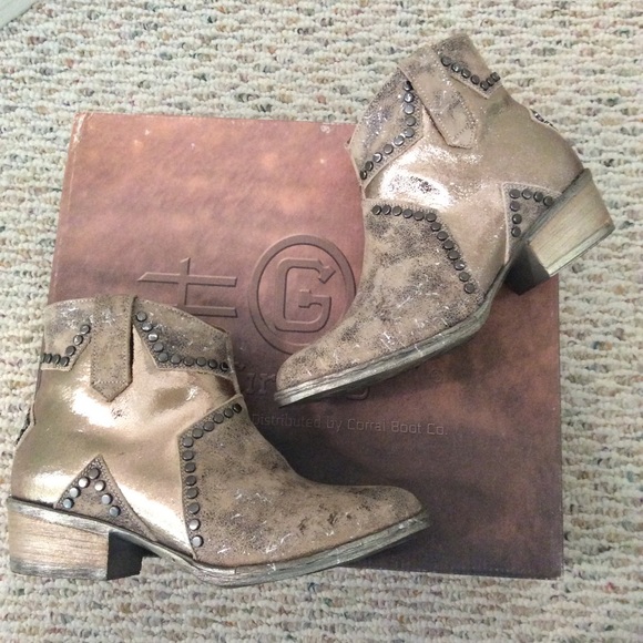 metallic shimmer booties